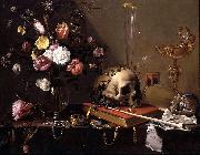Adriaen Van Utrecht Vanitas - Still Life with Bouquet and Skull oil painting picture wholesale